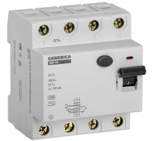 Выключатель дифференциальный (УЗО) ВД1-63 4Р 32А 100мА  MDV15-4-032-100  GENERICA