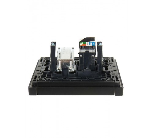 FORTE&PIANO Розетка двойная TV+RJ45 кат.5E FP136 черный  FP-AK20-1-K02  IEK