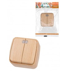 Выключатель 2-кл. открытой установки с подсветкой IP20 10А, сосна "Дача" Народная  SQ1824-0054  TDM