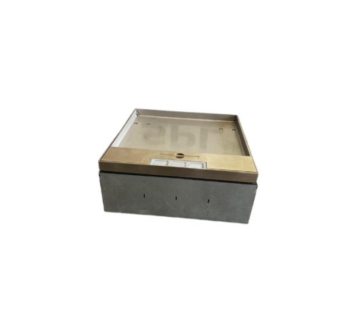 Напольный люк на 6 постов (45х45) горизонтально, с крышкой из нержавеющей стали в уровень пола, с коробкой, IP40 (IP41)  300023  SPL