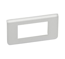 Рамка пластиковая горизонтальная Mosaic 4 модуля Алюминий  079314  Legrand
