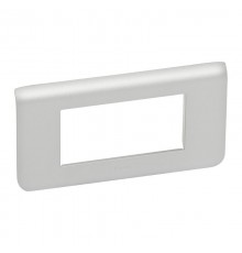 Рамка пластиковая горизонтальная Mosaic 4 модуля Алюминий  079314  Legrand