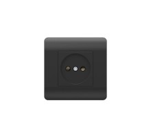 Розетка б/з со шторками, 16А, черный(NEW3-E)  431486  CHINT