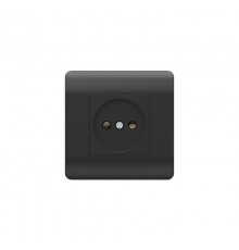 Розетка б/з со шторками, 16А, черный(NEW3-E)  431486  CHINT