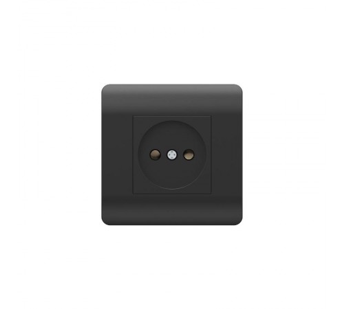 Розетка б/з со шторками, 16А, черный(NEW3-E)  431486  CHINT