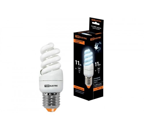 Лампа энергосберегающая КЛЛ-FSТ2-11 Вт-4000 К-Е27 КОМПАКТ (35х98 мм)  SQ0323-0177  TDM