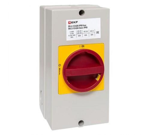 Переключатель кулачковый ПК-2-13 63А 3P "ВКЛ-ВЫКЛ" с блокировкой в боксе IP65  PROxima pk-2k-13-63-a65 EKF