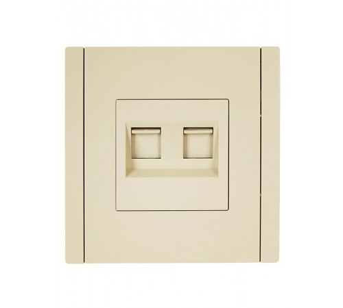 FORTE&PIANO Розетка двойная RJ11+RJ45 кат.5E FP435 ваниль  FP-KT20-O-1-K10  IEK