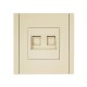 FORTE&PIANO Розетка двойная RJ11+RJ45 кат.5E FP435 ваниль  FP-KT20-O-1-K10  IEK