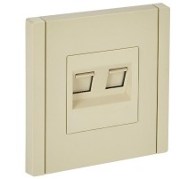 FORTE&PIANO Розетка двойная RJ11+RJ45 кат.5E FP435 ваниль  FP-KT20-O-1-K10  IEK