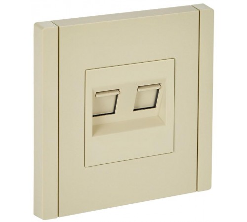 FORTE&PIANO Розетка двойная RJ11+RJ45 кат.5E FP435 ваниль  FP-KT20-O-1-K10  IEK