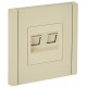 FORTE&PIANO Розетка двойная RJ11+RJ45 кат.5E FP435 ваниль  FP-KT20-O-1-K10  IEK