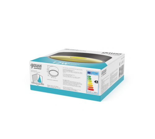 Светильник светодиодный накладной Overhead цилиндр 12W 770lm 4000K 170-240V IP20 140*50мм черный золото LED 1/30  HD040  Gauss