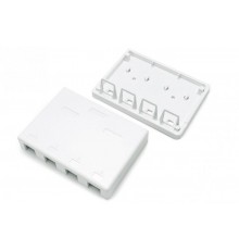 SBB3-4-WH Корпус настенной розетки для установки 4-х вставок типа Keystone Jack, белый  441130  Hyperline