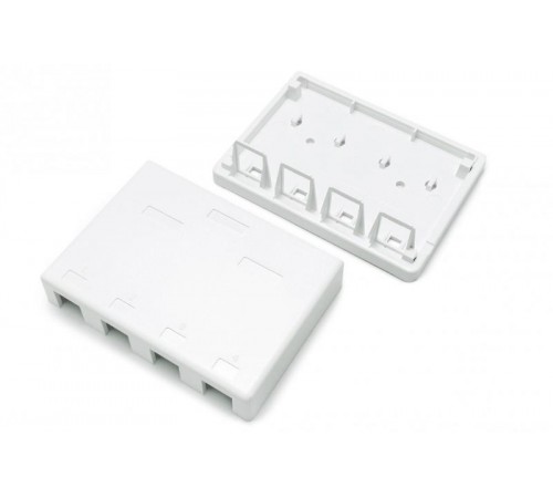 SBB3-4-WH Корпус настенной розетки для установки 4-х вставок типа Keystone Jack, белый  441130  Hyperline