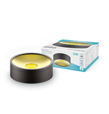 Светильник светодиодный накладной Overhead цилиндр 12W 770lm 4000K 170-240V IP20 140*50мм черный золото LED 1/30  HD040  Gauss