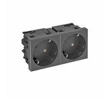 Розетка двойная 33° Modul45connect, 250 В, 16A (черный) (STD-D3C SWGR2)  6120490  OBO Bettermann
