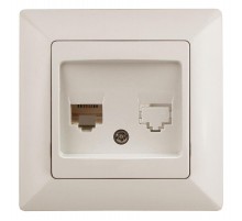 4-303-02 Intro Розетка информационная RJ45, СУ, Solo, сл.кость  Б0043383  Intro