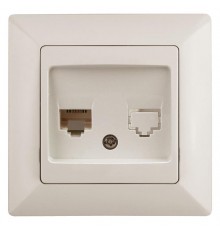 4-303-02 Intro Розетка информационная RJ45, СУ, Solo, сл.кость  Б0043383  Intro