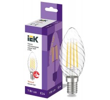Лампа светодиодная LED CT35 свеча вит. 7Вт 230В 3000К E14 серия 360°  LLF-CT35-7-230-30-E14-CL  IEK