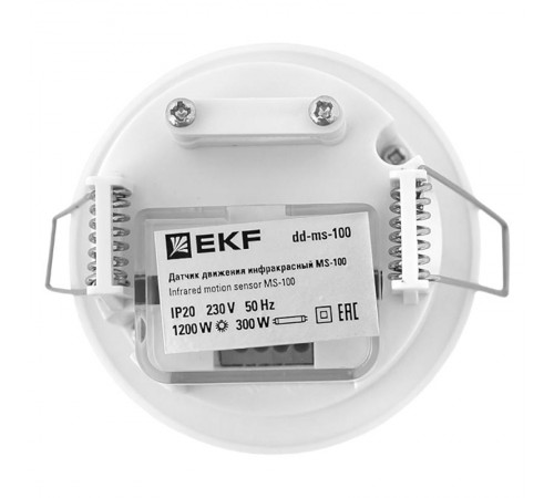 Датчик движения ИК встраиваемый 1200Вт 360гр. до 6м IP20 PROxima  dd-ms-100  EKF