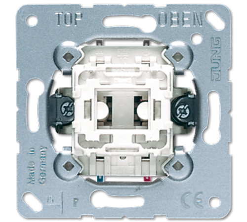 Механизм кнопки без фиксации 10 A / 250 В, однополюсный, с переключающимся контактом (НО/НЗ); не подходит к клавишам серии EP; универсальные встраивае