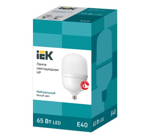 Лампа светодиодная промышленная HP 65Вт 230В 4000К E40  LLE-HP-65-230-40-E40  IEK