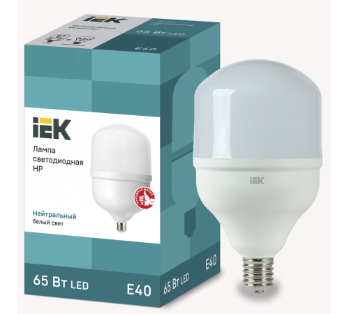 Лампа светодиодная промышленная HP 65Вт 230В 4000К E40  LLE-HP-65-230-40-E40  IEK