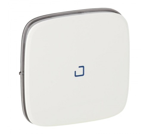 Valena ALLURE Белый Клавиша 1-ая с подсветкой/индикацией (голубая линза в центре)  755085  Legrand