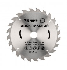 Диск пильный 250 мм х 24 зуб х 30 мм  KR-92-0126  Kranz