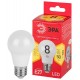 Лампа светодиодная LED A55-8W-827-E27 R ЭРА (диод, груша, 8Вт, тепл, E27) (10/100/2000)  Б0052659  ЭРА