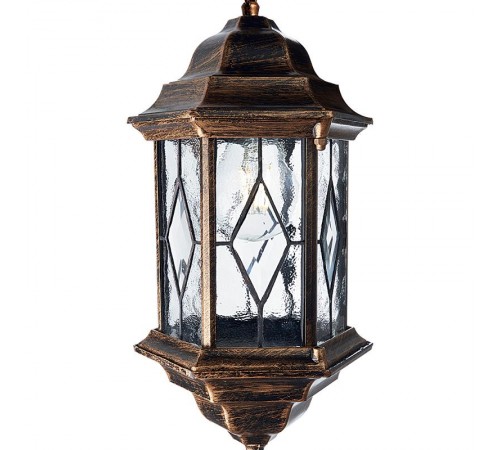 Светильник садово-парковый PL125 60W 230V E27 165*165*360мм, дина цепи 500мм, черное золото, на цепочке  11347  FERON