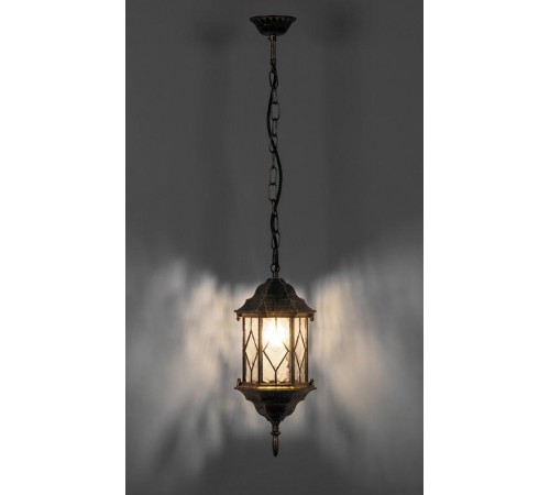 Светильник садово-парковый PL125 60W 230V E27 165*165*360мм, дина цепи 500мм, черное золото, на цепочке  11347  FERON