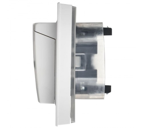 BRITE Розетка 2-местная с заземлением с защитными шторками и крышкой 16А в сборе IP44 РСбш12-3-44-БрАБ арктический белый   BR-R26-16-44-K91-F  IEK