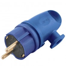 RPG16-21-442 Вилка угловая с/з, каучук 250В, 16A, IP44, серия Одри (В 16-002), синий  39254  STEKKER