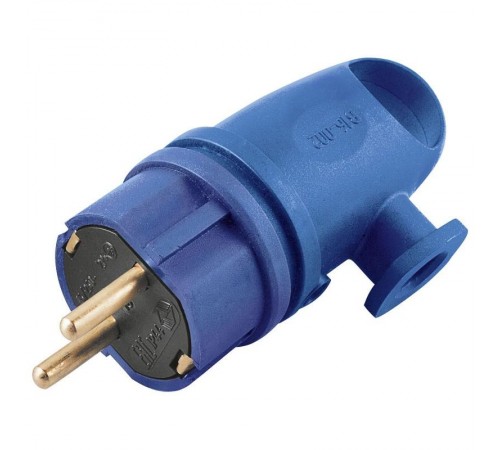 RPG16-21-442 Вилка угловая с/з, каучук 250В, 16A, IP44, серия Одри (В 16-002), синий  39254  STEKKER