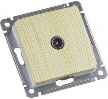 Розетка телевизионная оконечная скрытой установки, механизм, цвет сосна  РСТВ-401-02  HEGEL