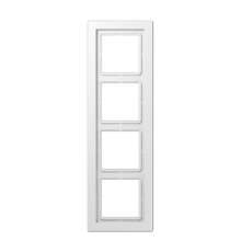 Рамка для вертикальной и горизонтальной установки, 4 поста; дюропласт; белый; LSDesign  LSD984WW  Jung