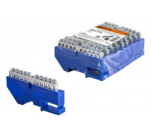 Шина "N" нулевая с изолятором на DIN-рейку 6х9мм стойка бол. 10 групп никелированная  SQ0801-0328  TDM