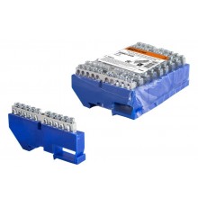 Шина "N" нулевая с изолятором на DIN-рейку 6х9мм стойка бол. 10 групп никелированная  SQ0801-0328  TDM