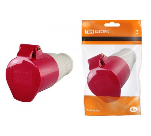 Розетка 214 переносная 3Р+РЕ 16А 380В IP44   SQ0603-0011  TDM