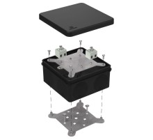 Коробка огнестойкая для о/п двухкомпонентная 60-0300-FR2.5-4 Е15-Е120 RAL9005 100х100х50 (14 шт/кор) черная  60-0300-9005-FR2.5-4  Промрукав