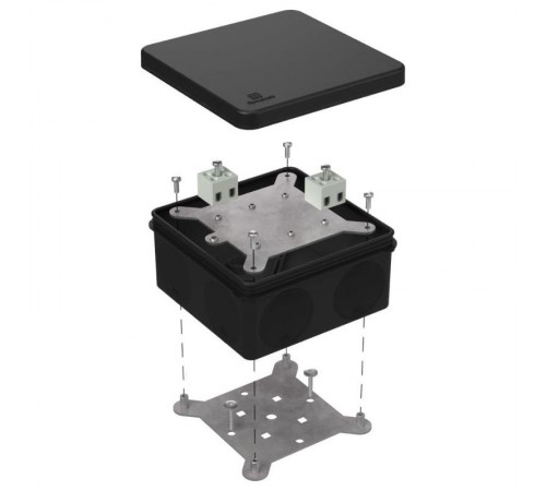 Коробка огнестойкая для о/п двухкомпонентная 60-0300-FR2.5-4 Е15-Е120 RAL9005 100х100х50 (14 шт/кор) черная  60-0300-9005-FR2.5-4  Промрукав