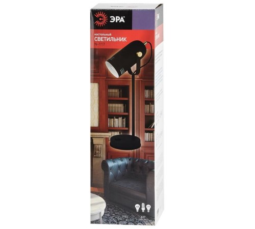 Светильник настольный N-117-Е27-40W-BK черный (12/48)  Б0047193  ЭРА