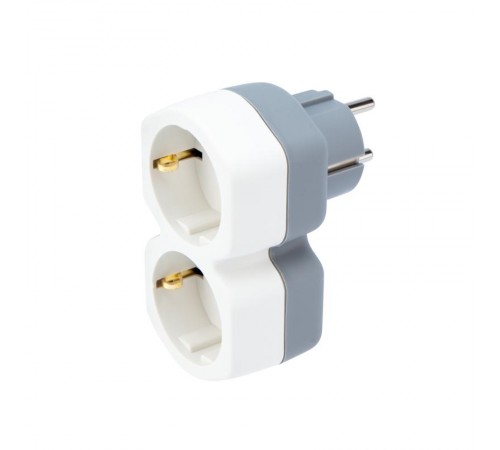 Двойник электрический 16 А с заземлением и защитными шторками, белый  11-1087  REXANT