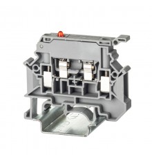 Клемма для предохранителя винтовой зажим 2 точки подключения индикация 24В 4кв.мм серая  TUR-4-HESILED24  DKC