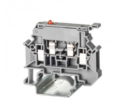 Клемма для предохранителя винтовой зажим 2 точки подключения индикация 24В 4кв.мм серая  TUR-4-HESILED24  DKC