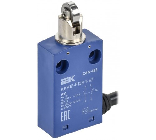 Выключатель концевой C6N-123 верт. толк. с наж. рол. IP67  KKV12-P123-1-67  IEK