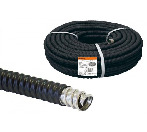 Металлорукав в ПВХ-изоляции Р3-Ц-П нг d 32 черный (20м)  SQ0407-0232  TDM