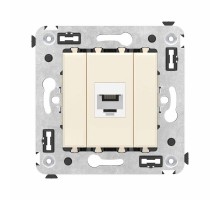 Телефонная розетка RJ-12 без шторки в стену одинарная, "Avanti", "Ванильная дымка"  4405613  DKC